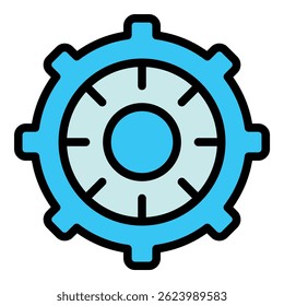 Circular manhole icon. Outline circular manhole vector icon color flat isolated
