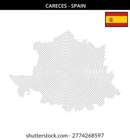 Circular map of Careces showing geographical layout with