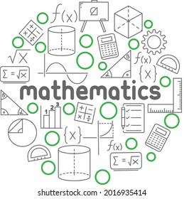 Circular Mathematics Poster Elements Math Accounting Stock Vector ...