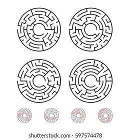 Circular Maze. Education. Game. Children. Kids. Vector. 