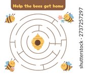 Circular maze game with bees flying around the hive. A charming activity for calm and focused play.