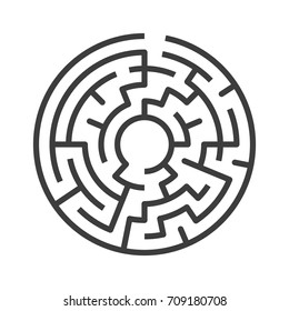 Maíz circular aislado sobre fondo blanco. Desafío, problema, confusión y concepto de solución. Diseño plano. Ilustración vectorial EPS 8, sin transparencia, sin degradados