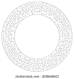 Circular maze, labyrinth puzzle game. Riddle, brain-teaser game concept (Solvable)