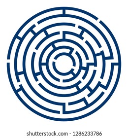 Circular maze on white background