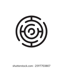 Circular maze puzzle icon Vector