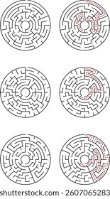 Circular Maze Puzzle Solution Steps Step by step Guide Illustration