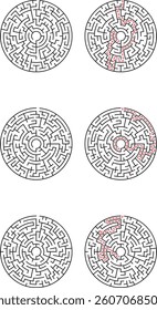 Circular Maze Puzzle Solve the Path to the Center