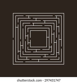 circular maze that is in the form of a square white on black
