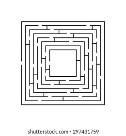 circular maze that is in the form of a square black on white