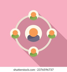 Circular messaging icon flat vector. Social media. Online element