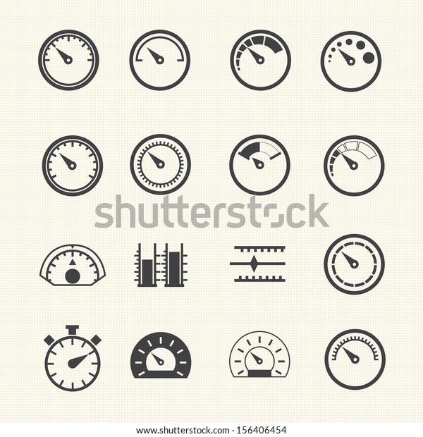 Circular Meter Icons Set Stock Vector (Royalty Free) 156406454