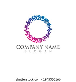 Circular Molecule symbol logo template, vector illustration design 