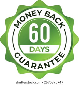 Circular Money Back Guarantee Emblem 60 Days Customer Satisfaction
