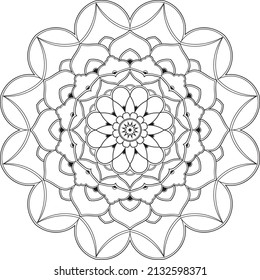 Circular monochromatic lace pattern. Retro style. Can be used for invitation, menu, card design, for pillow design.