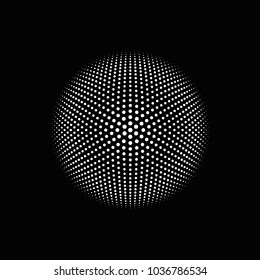 Circular monochrome dot pattern vector with 6 radial axis lines, dots arranged in a mathematical geometric pattern for creative design cover, CD, poster, book, gift card, flyer, magazine, web & print