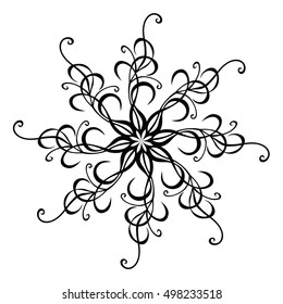 Circular monochrome pattern. It can be used as a template for the decoration of different surfaces.