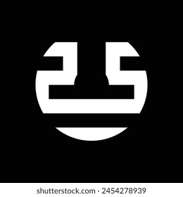 diseño de logotipo de monograma circular que forma las letras "e" y "s". blanco y negro. simple pero interesante.