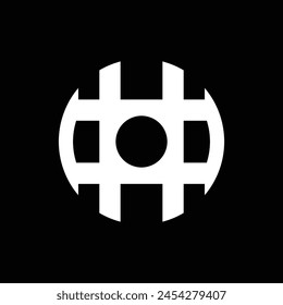 diseño de logotipo de monograma circular que forma las letras "a" y "m". blanco y negro. simple pero interesante.