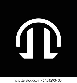 circular monogram logo design that forms the letters "l" and "o". black and white. simple but interesting.