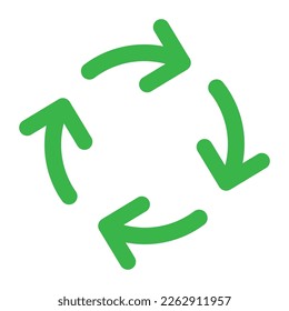 Línea de icono de flecha de movimiento circular aislada en fondo blanco. Icono delgado plano negro sobre el estilo de contorno moderno. Símbolo lineal y trazo editable. Ilustración vectorial de trazo simple y píxel perfecto