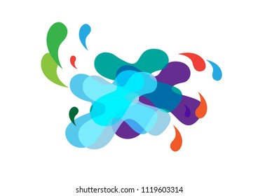 Circular motion of colorful liquid in abstract art. Editable Clip Art.