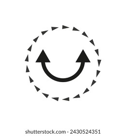 Icono de ciclo de movimiento circular. Flechas de rotación, concepto de continuidad. Simple, abstracto. Ilustración vectorial. EPS 10.