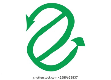 Circular Motion: Green Abstract Symbol with Interlocking Forms