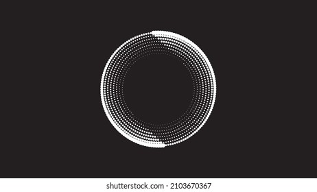 Circular Motive Abstract Tech Dot Halftone Geometric Frame Background