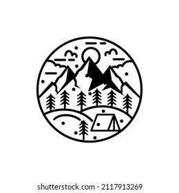 kreisförmige GebirgsVektorgrafik-Illustration