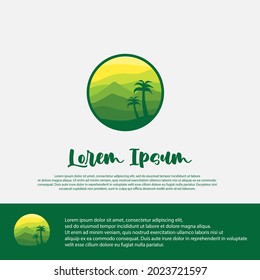 circular mountain logo design template, suitable for brand adventure