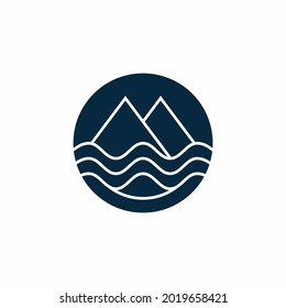 circular Mountain and Sea logo design inspiration
