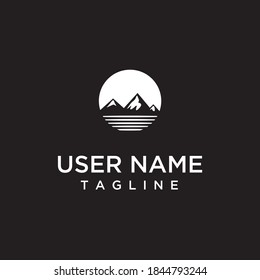circular mountains silhouette logo design inspiration