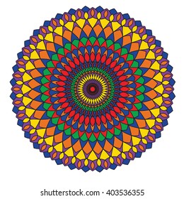 Circular multicolored pattern like flower