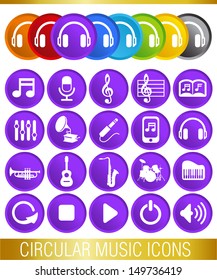 CIRCULAR MUSIC ICONS