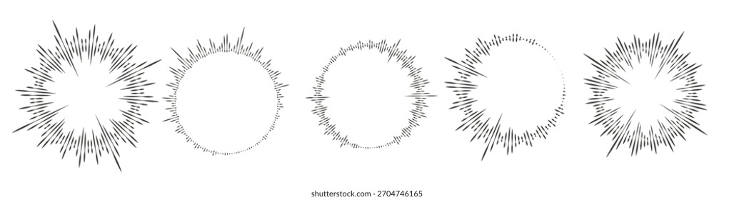 Ecualizador de sonido de música circular Circle Audio Waves Abstract 