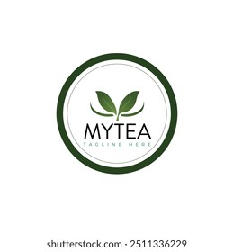 Circular My Tea Logo Badge With Laves 