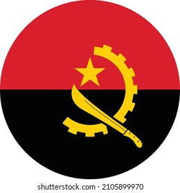 Circular national flag of Angola