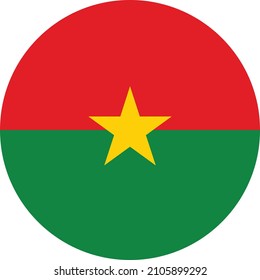 Circular national flag of Burkina Faso