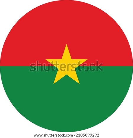 Circular national flag of Burkina Faso