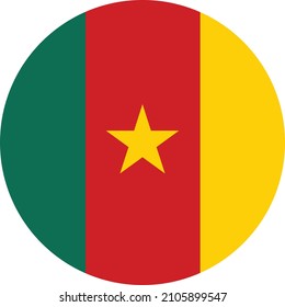 Circular national flag of Cameroon