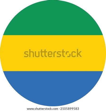 Circular national flag of Gabon