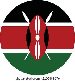 Circular national flag of Kenya