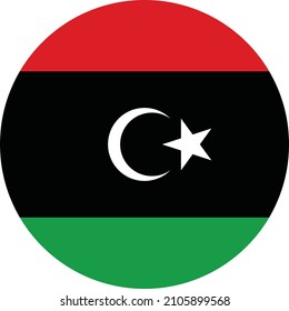 Circular national flag of Libya