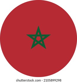 Circular national flag of Morocco