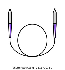 circular needle knitting wool color icon vector. circular needle knitting wool sign. isolated symbol illustration