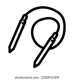 circular needle knitting wool line icon vector. circular needle knitting wool sign. isolated contour symbol black illustration