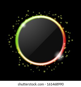 Circular neon glass border with glows
