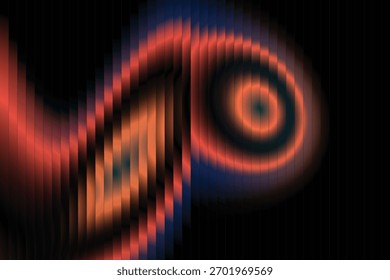 Fundo Circular de Fractal de Gradiente com Fita de Ondulação de Néon