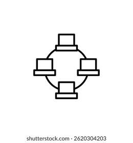 Circular Network of Computers Connecting for Data Exchange and Synchronization