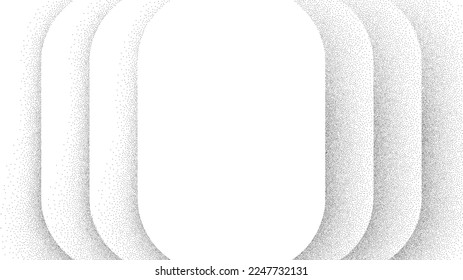 Circular noise grain background with round elements. Minimal abstract clean design template. Concentric circular noise frame banner. Realistic dotted surface. Vector